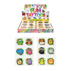 Mini-Dschungel-Tattoos, 4 cm, 6 Stück pro Karte, 2 verschiedene Designs, temporäre Kindertattoos