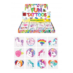 Mini-Einhorn-Tattoos, 4 cm, 12 verschiedene Designs, hautfreundlich, für Kinder