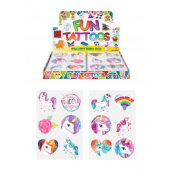 Mini Einhorn Tattoos, 4 cm, 6 Stück Pro Karte, 2 Designs - Kindertattoos, Partygeschenke