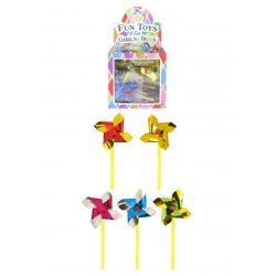 Mini-Folienmühle, 7 cm mit 10 cm Stiel, verschiedene Farben – Dekoration und Partygeschenk