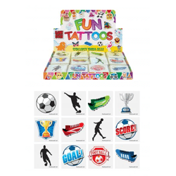 Mini-Fußball-Tattoos, 4 cm, 12 verschiedene Designs, temporäre Hauttattoos für Sportfans