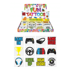 Mini Gamer Tattoos, 4cm, 12 Sorten, Temporäre Hautsticker für Gaming-Fans