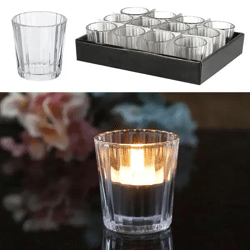 Mini Glas-Windlicht, 6cm Hoch, Eleganter Kerzenhalter für Gemütliches Ambiente