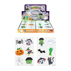 Mini-Halloween-Tattoos, 4 cm, 6 Stück Pro Karte, 2 verschiedene Designs