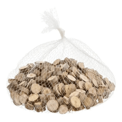 Mini Holzscheiben Streudeko, Natürlich, Rund, im Netz, ca. 250g