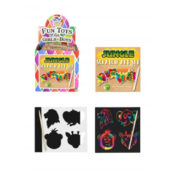 Mini Jungle Magic Color Kratzset, Öko, 8,5 x 8,5 cm - Kreatives Kratzkunst-Set für Kinder