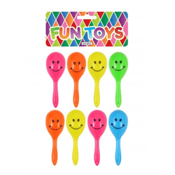 Mini-Maracas mit Lächeln, 7 cm, 5 verschiedene Farben - Musikspielzeug für Kinder