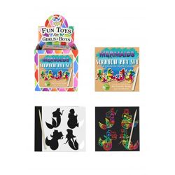 Mini Mermaid Magic Color Kratzset, Öko, 8,5 x 8,5 cm – Kreatives Bastelset für Kinder