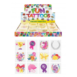 Mini-Pony-Tattoos – sortiertes 12er-Set, 4 cm – niedliche temporäre Tattoos für Kinder