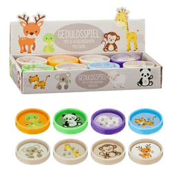 Mini Rund-Geduldsspiele, 8er Set, Durchmesser 6 cm – Knobelspaß für Unterwegs