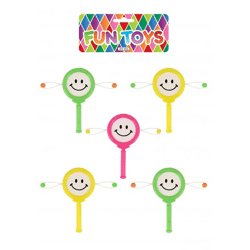 Mini Spin Drums mit Lächeln, 10 cm, 4 Sorten - Musikalisches Spielzeug für Kinder