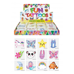 Mini-Tattoos, 4 cm, bunte, niedliche Designs, 12 Stück, sortiert