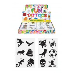 Mini-Tattoos für Jungen, 4 cm, 6 Stück Pro Karte, 2 verschiedene Designs, kinderfreundlich & wasserfest