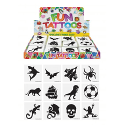 Mini-Tattoos für Jungen 4 cm – 12Er-Set, sortierte Designs, kinderfreundlich