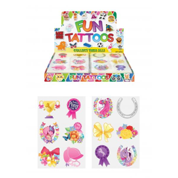 Mini-Tattoos Ponys, 4 cm, 6 Stück Pro Karte, 2 Designs - Kindertattoos, Partygeschenke
