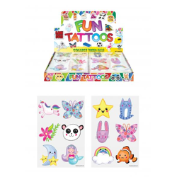Mini Tattoos Set 4Cm - Niedlich, 6 Stück/Karte, 2 Designs - Kinder Temporäre Tattoos