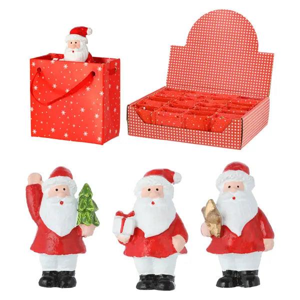 Mini-Weihnachtsm&auml;nner in kleinen Geschenkt&uuml;ten, 4er-Set, ca. 5cm Hoch - Festliche Deko