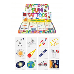 Mini Weltraum Tattoos, 4cm, 12 verschiedene Motive - Astro & Galaxie Aufkleber