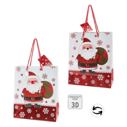 Medium-sized 3D Christmas gift bag Xmas Santa, approx. 23 cm