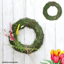 Mittelgroßer Mooskranz in Erdtönen, Durchmesser 30 cm - Flexibles Raumdekor