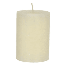 Mittlere Rustic Stumpenkerze in Creme, 7x10cm – Stilvolles Kerzenlicht