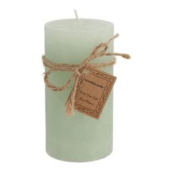 Mittlere Türkis Gefrostete Stumpenkerze, Texturiert, 7x13cm