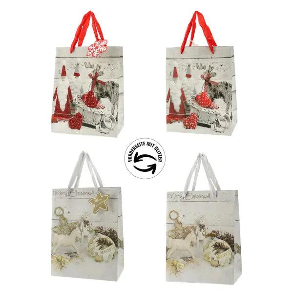 Medium Christmas gift bags, set of 2, height 23 cm
