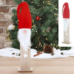 Mittlere Weihnachtsmann-Stele - Festliche Skulptur, 40 cm hoch
