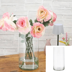 Mittlere Zylinder Glasvase, Transparent, 15 cm Durchmesser, 30 cm Hoch