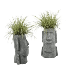 Moai Kopf Pflanzgefäß, Design 2, Höhe 43 cm