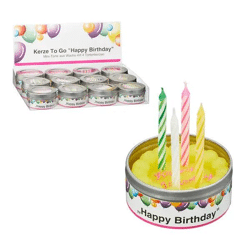 Mobile Geburtstagskerze: Festliche To-Go-Kerze, 4 Flammen/Sekunde, ca. 6cm