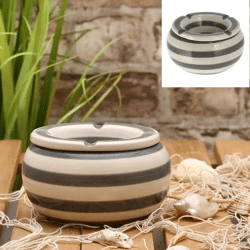 Moderner Sturmaschenbecher in Grau-Weiß - Stilvolles Raucherzubehör, 13,5 cm