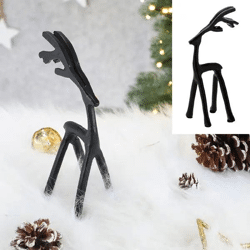 Modernes Rentier in Schwarz, ca. 17 cm hoch - Elegante Dekofigur