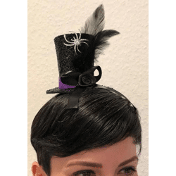 Modischer Mini-Hut Haarreif mit Schleife und Spinne – Ideal für Kostümpartys