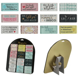 Motivierende Magneten mit Sprüchen - 12 Stück, Rechteckig, 3x6cm