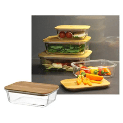 Sustainable storage container 1.0 liter with bamboo lid