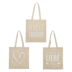 Natürliche Einkaufstasche, 3er-Set, ca. 42x38cm, umweltfreundliche Tragetaschen für Einkäufe