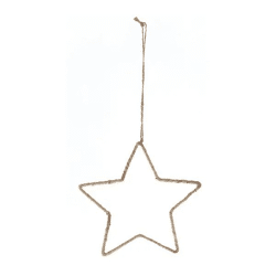 Naturfarbener Deko-Hängestern, XXL, 50x50cm