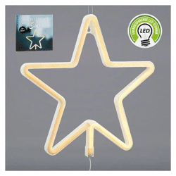 Neon-Leuchte Stern, warmweiß, 28x28 cm - Auffällige, festliche Dekoration