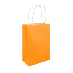 Neon-Orange Tasche mit Griffen, 14x21x7 cm, Party-Geschenktüte, Leuchtende Farbe