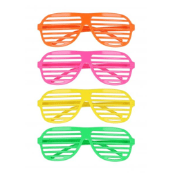 Neon Shutterbrille Für Erwachsene - Partybrille In 4 Verschiedenen Farben