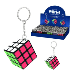 Neuer Schlüsselanhänger Zauberwürfel, Mini-Puzzle, ca. 3x3 cm, Denkspiel