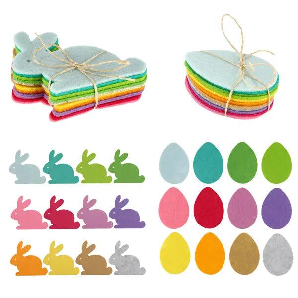 Niedliche Filz-Osterdeko - 2/s 12er Set - Festliche Fr&uuml;hlingsdekoration