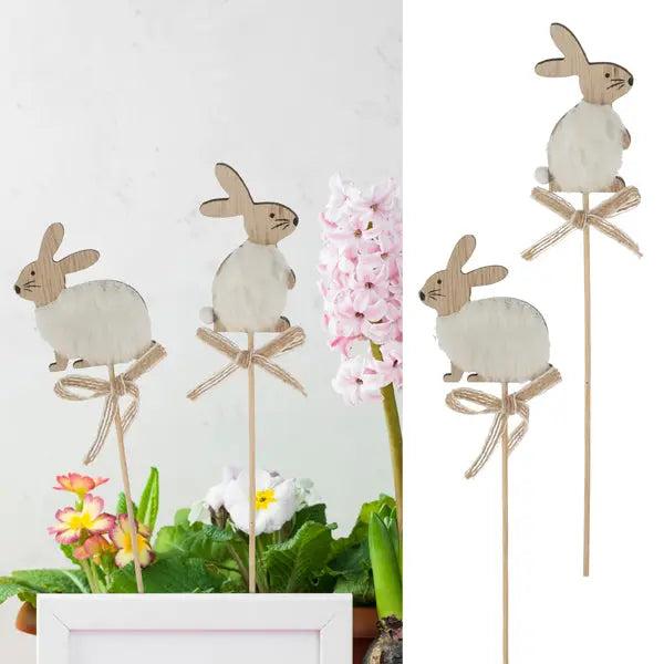 Niedliche Hase-Steckdekoration, 2er Set, 29cm &ndash; Zauber f&uuml;r den Garten
