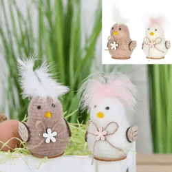 Niedliche Küken Miniaturstatuen, 2er-Set, ca. 5x8x8cm – Ideal für Dekoration