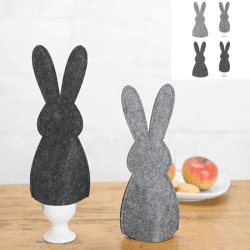 Niedlicher Filz-Eierwärmer - Hase, 2er Set | Charmante Osterei-Abdeckungen, ca. 23cm Höhe