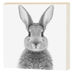 Niedliches Hasenbild zum Aufstellen, 15x15 cm - Entzückender Dekorationsartikel