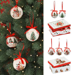 Nostalgische Christbaumkugeln - Kleines 6er Set, 6cm Durchmesser, Zwei Designs