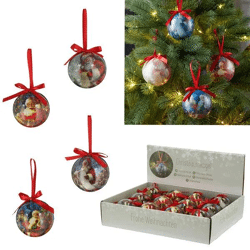 Nostalgische Weihnachtsbaumkugeln, Set aus 4 Stück, Ø ca. 8 cm