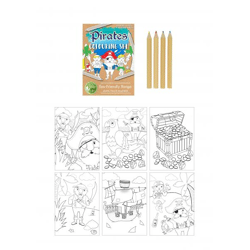 Öko-Freundliches Piraten-Malset A6, 14x10 cm - Wasserbasierte Farben für Kinder